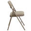 Curved Triple Braced & Double Hinged Upholstered Metal Folding Chair-1108922036