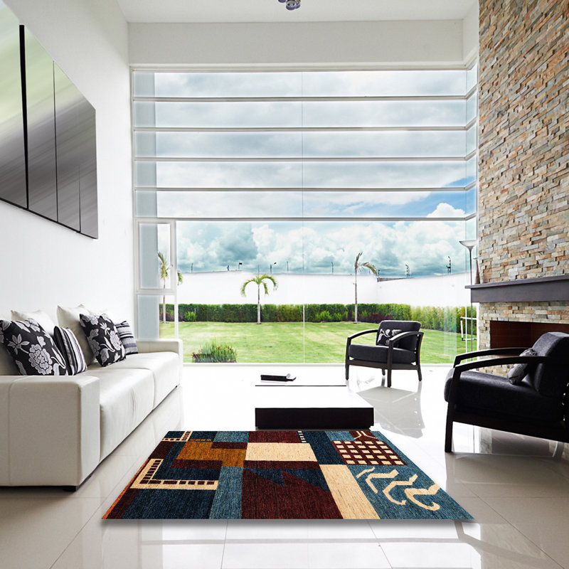 Tapis abstrait moderne 4231, Carré 3 pi
