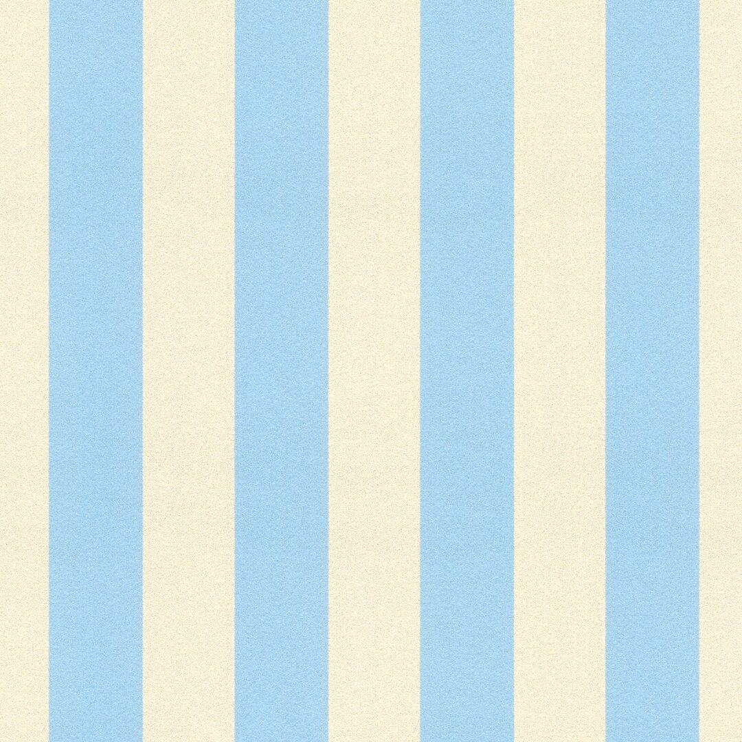 Papiertapete | Mustertapete, Streifentapete | Beige / Crème, Blau, Silber 10,05 X 0,53 M