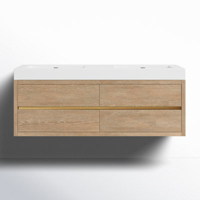 Vali 59.8'' Double Bathroom Vanity with Composite Top