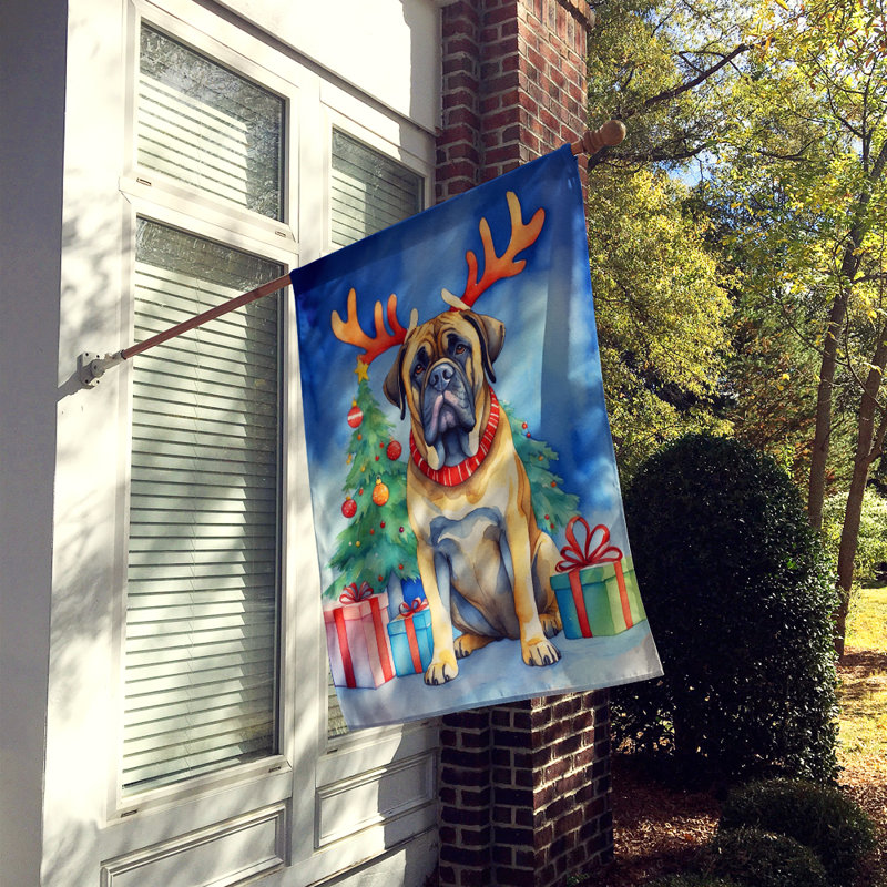 Drapeau de Noël maison de renne, Mastiff