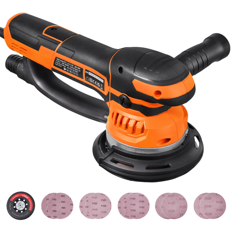 Random Orbital Sander 6'' DA & GA Dual-Action Sander 10 PCS Sandpapers