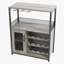 Armoire à vin industrielle avec support pour 12 bouteilles et porte-verres, armoire à alcool pour la cuisine et la salle à manger, buffet à porte en filet, gris-334056309
