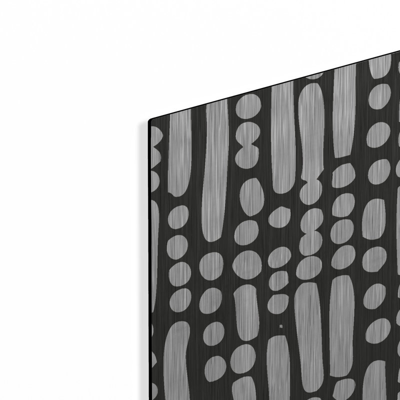  «Cross Current Square Up 1 Bw» par Cheryl Warrick, art mural en métal, 24 po x 24 po, H 24 po x l 24 po