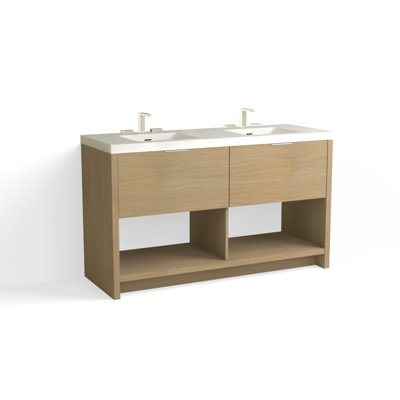 Vista 60" W Freestanding Double Bathroom Vanity