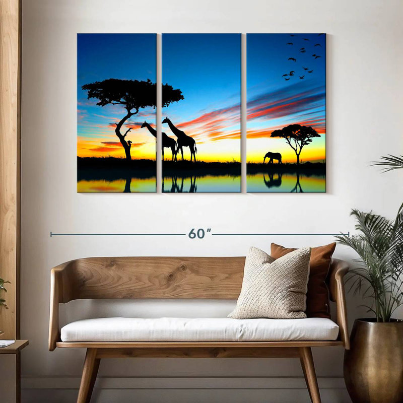 Safari africain, H 32 po x l 50 po