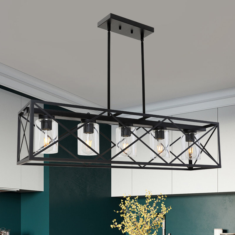 Seher 5 - Light Kitchen Island Pendant, Black, 5
