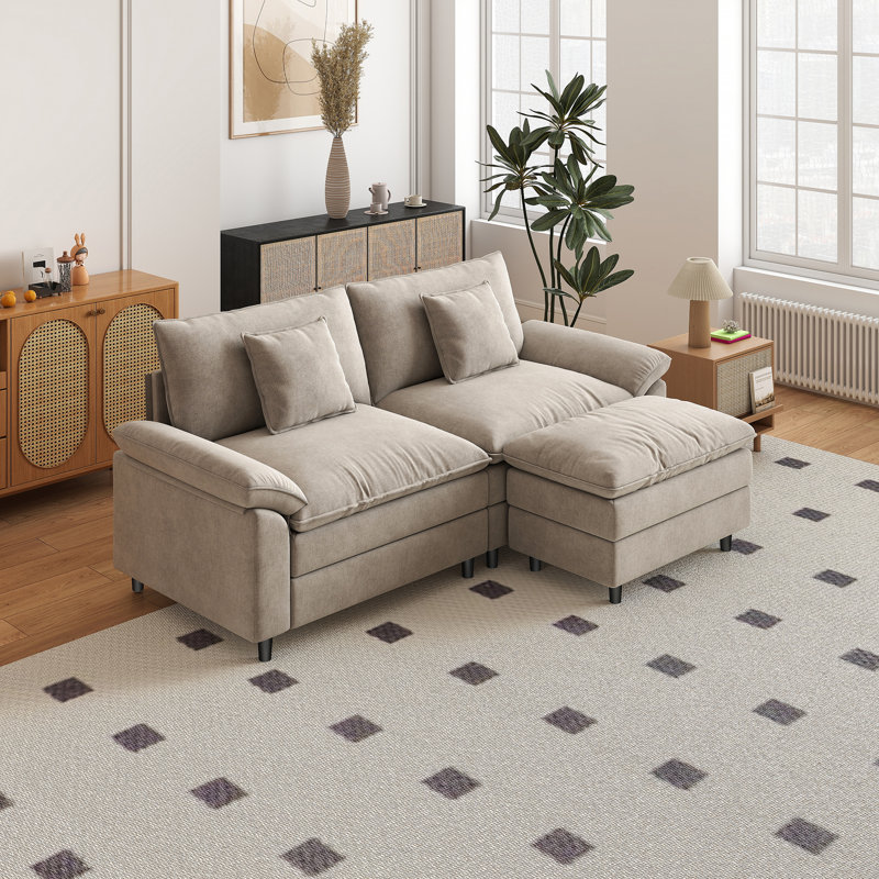 Canapé double Chenier avec une pédale, Brun