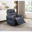 Fauteuils inclinables pour le salon, fauteuil inclinable et pivotant en cuir bleu marine avec cadre en bois massif | Inclinaison par poignée-1779073998