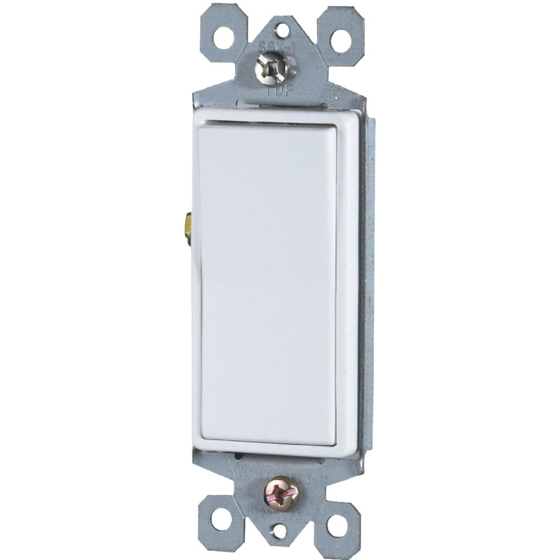 Interrupteur unipolaire 15 ampères, Blanc