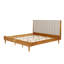 Lit moderne, lit en bois avec tête de lit tapissier, lit plateforme avec cadre de lit renforcé