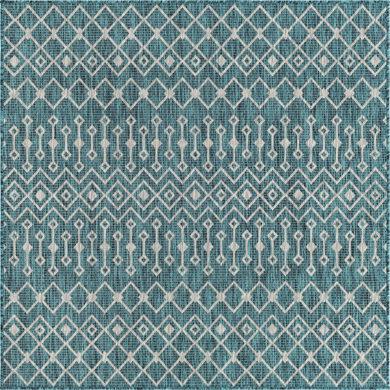 Tapis d'extérieur couleur vert pâle, Carré 5 pi 3 po