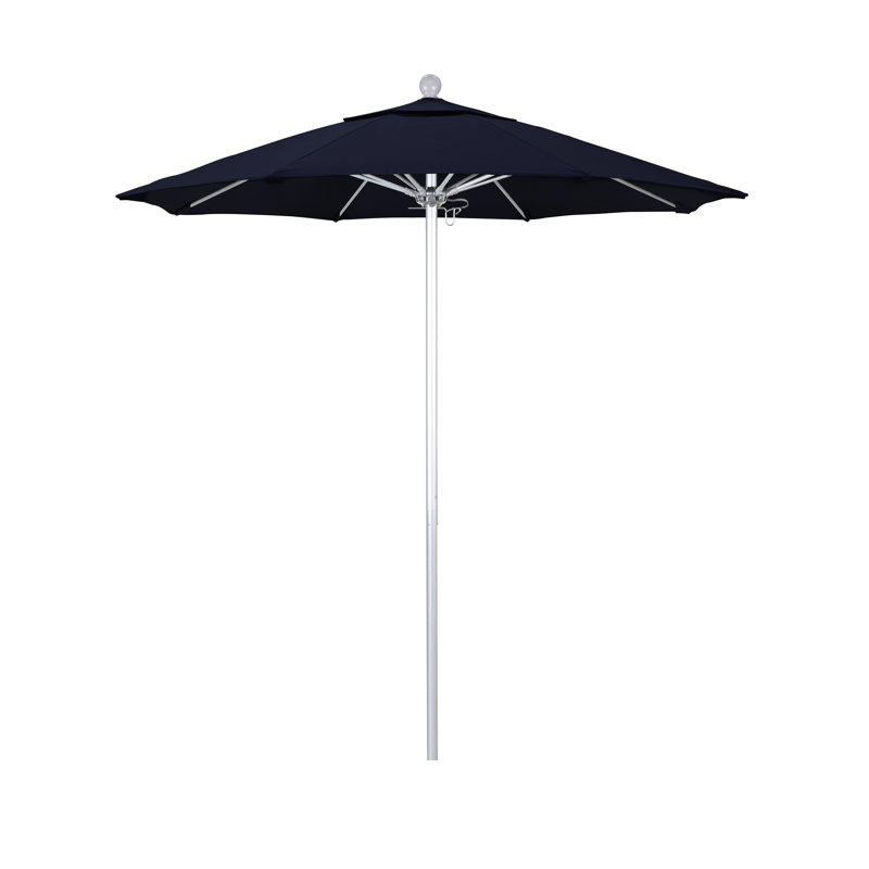 Parasol de marché Hibo Venture Series 7,5 pi, 90" W x 90" D, Silver Anodized, Navy Blue Pacifica