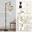  Lampe sur pied à arc de style Mid-Century abstrait à motif d'étoiles de Noël sans soudure avec abat-jour réglable en lin 3 températures