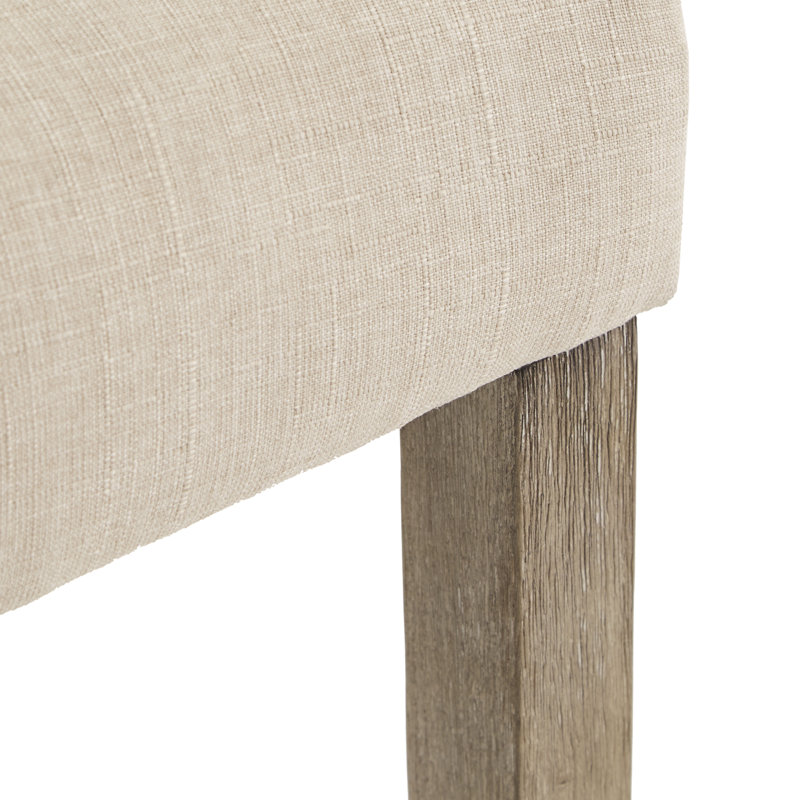 Dukinfield Upholstered Side Chair, Heathered Beige Linen, Grey Wash