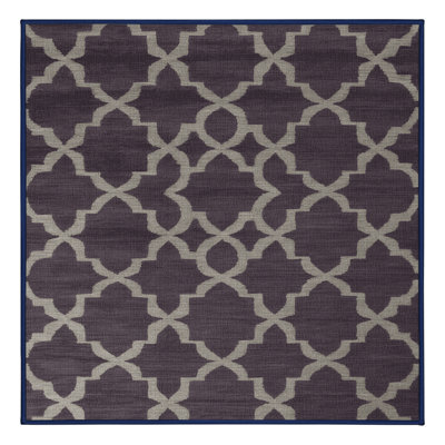 Machine Washable Trellis Purple Area Rug