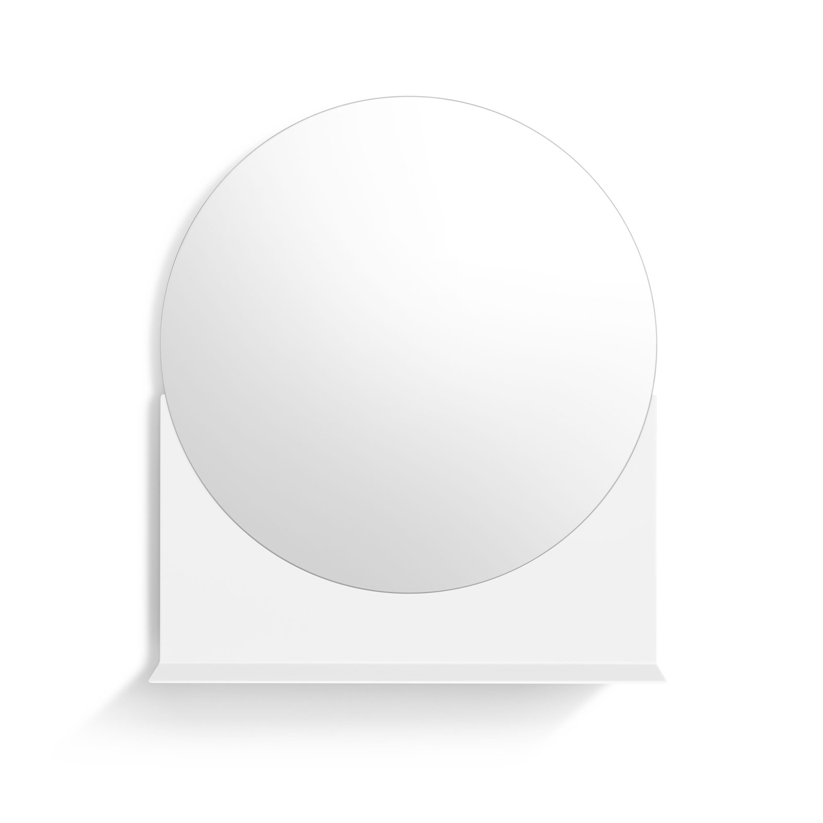 Glance Metal Wall Mirror with Shelves, White