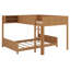 Lit superposé en bois moderne avec tablette de rangement pratique et échelle-130147961