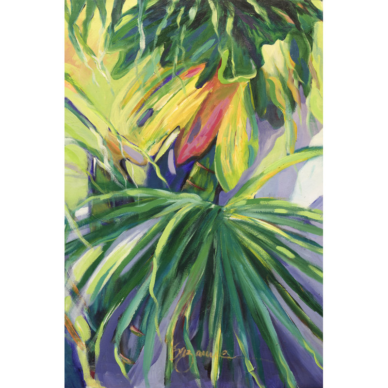 «Jardin Abstracto II», peinture sur toile, H 12 po x l 8 po