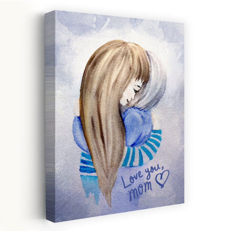 «Love You Mom», art mural contemporain abstrait, H 36 po x l 24 po