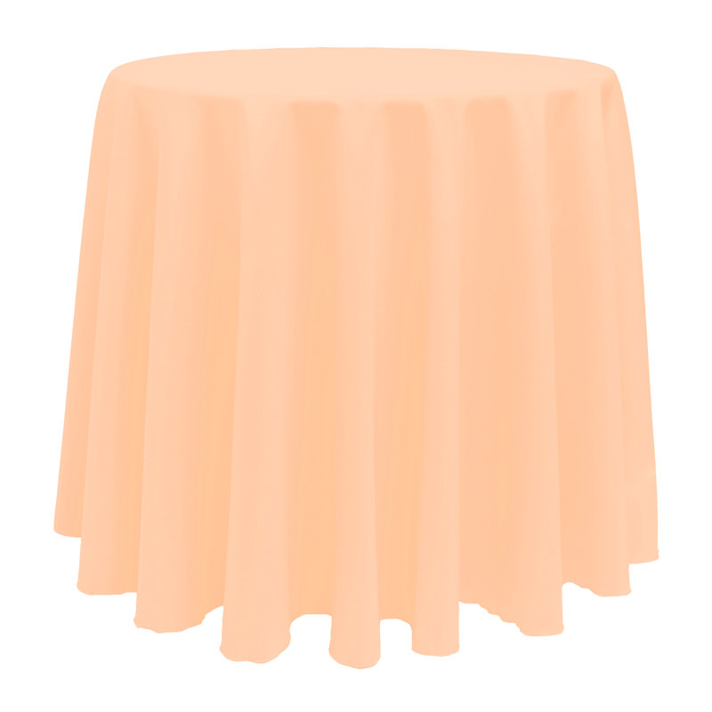 Solid Color Round Tablecloth, 108" x 108", Peach