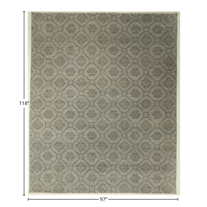 Hand Knotted Geometric Rug