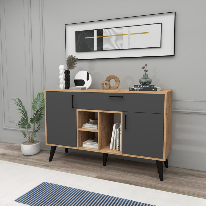 Amedori 135cm Sideboard, Atlantic Pine/Anthracite