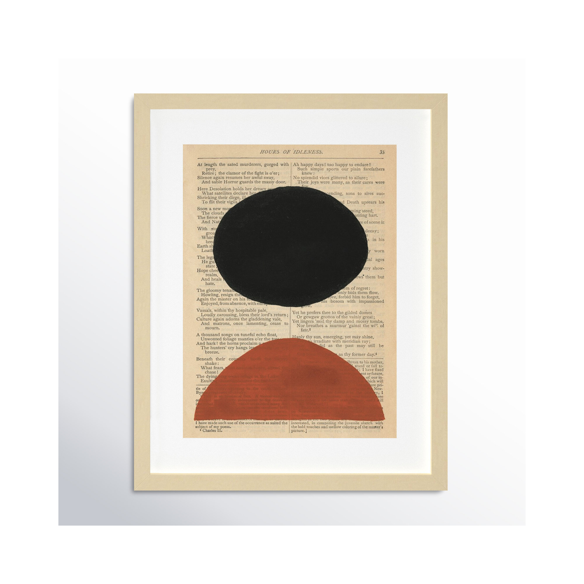 Modern Prose III by W. Stramel, Brown Framed Paper, 21.38" H x 17.38" W x 0.88" D