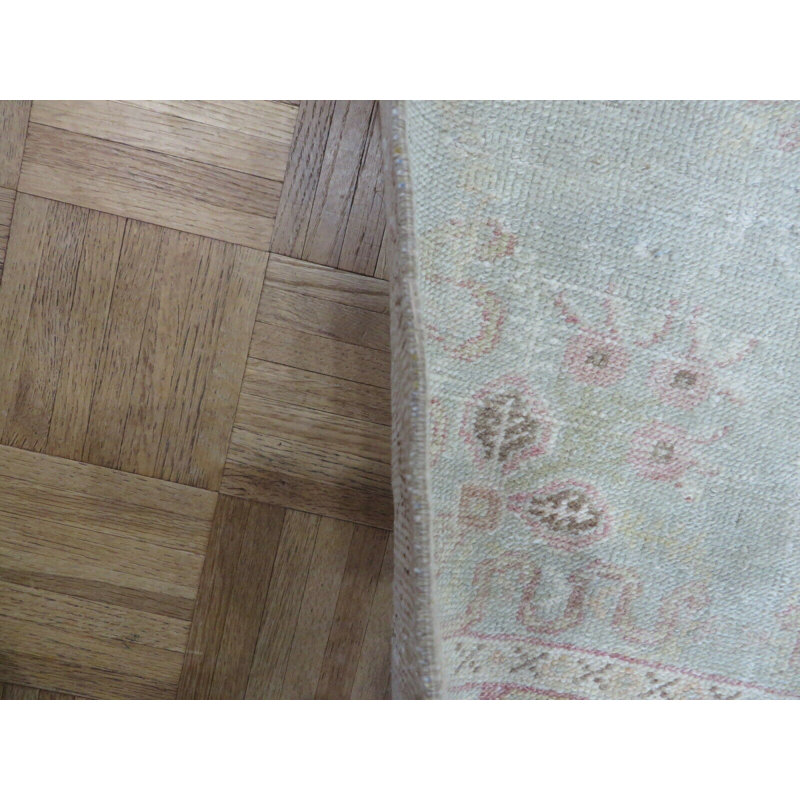 Tapis oriental turc Oushak beige noué à la main 2 pi 10 po x 5 pi 6 po 6000D75BEF0F4BE7BB97A247AFE9117C