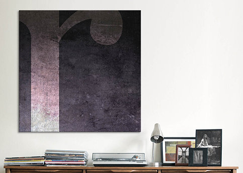 « b & i nég », art textuel sur toile, r, H 37 po x l 37 po x P 1,5 po