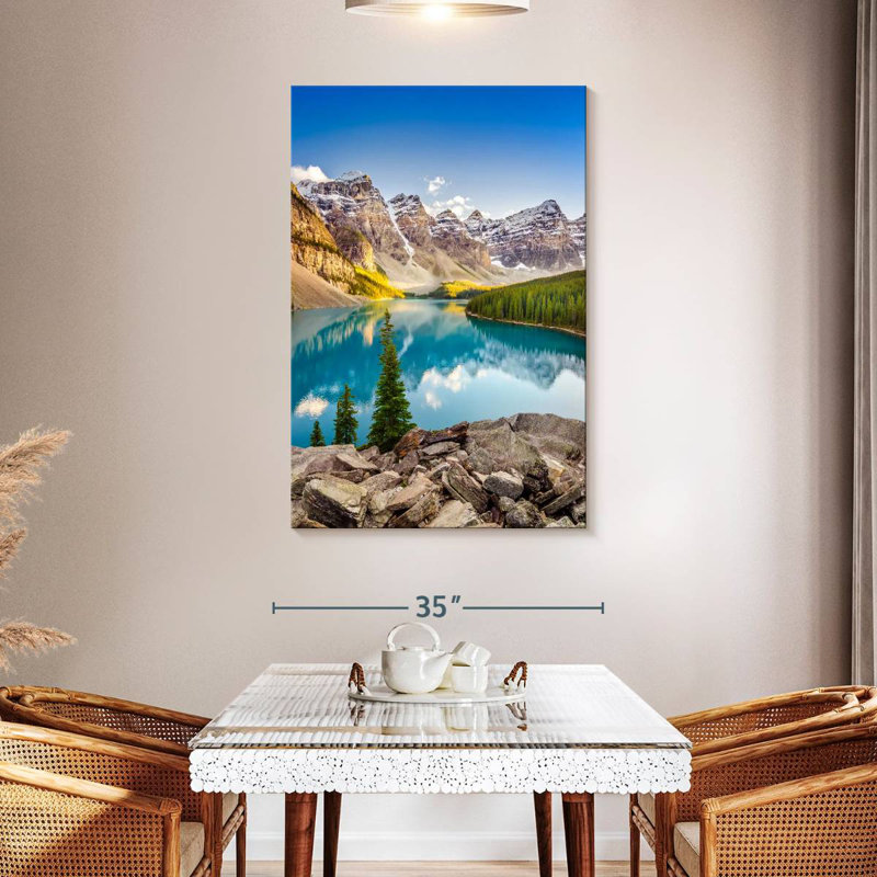 Aime à couper le souffle sur le lac Moraine I, H 48 po x l 32 po