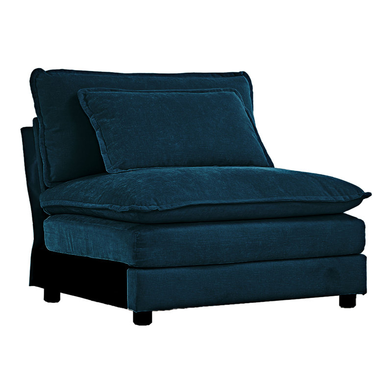 Canapé en chenille 35,04 po Temuge, Chenille bleu
