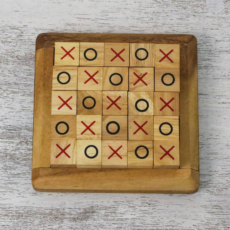 Towles Union Rustic 2 Player Wood Tic Tac Toe