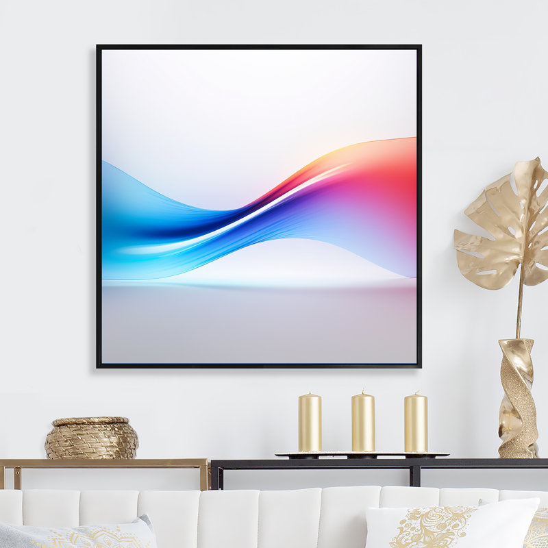«Blue Prism Pulse I - Rainbow», reproduction d'art sur toile, Cadre flottant noir, H 24 po x l 24 po x P 1 po