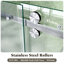 Double porte de douche coulissante pour baignoire, verre trempé de 8 mm de 5/16 po, nickel brossé - compact et élégant, performance durable et stable, économie d'espace, poignée polyvalente, baignoire facile à assembler