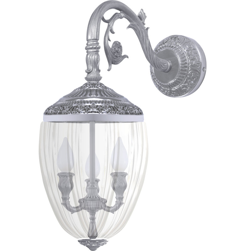 Fondren Solid Brass LED Candle Wall Light, Bright Chrome