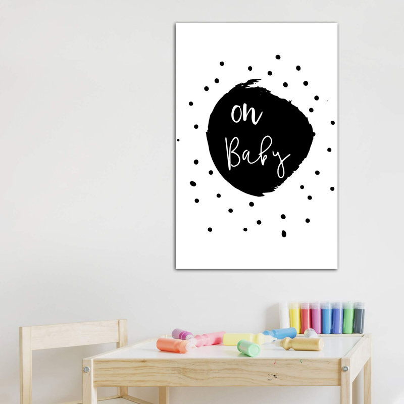 Oh Baby - reproduction d'art textuel, H 26 po x l 18 po x 1,5 po, Toile tendue, Pas de tapis