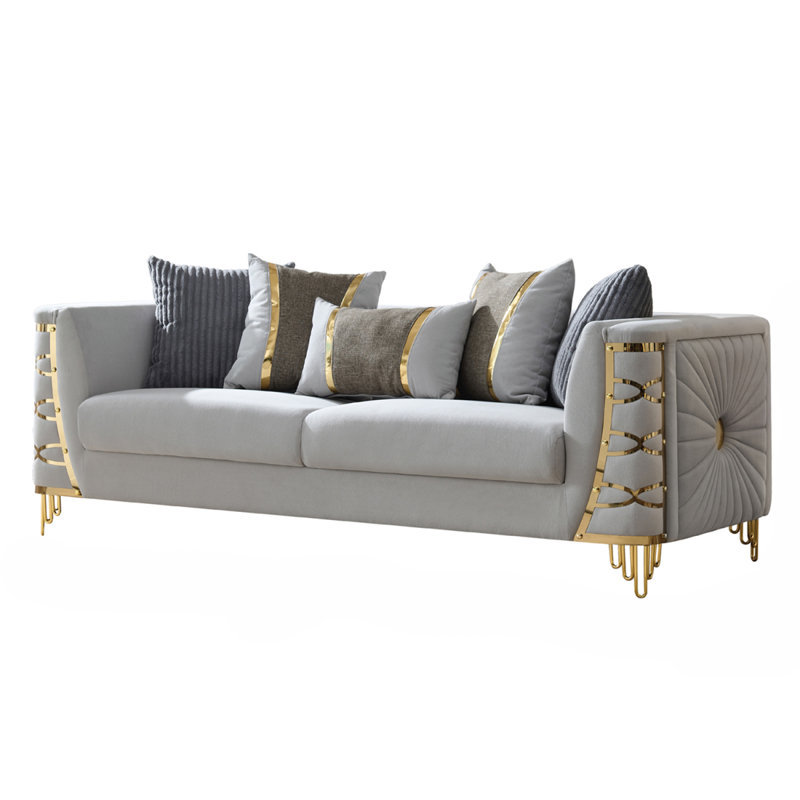 Contessa Modern Fabric Sofa in Gray