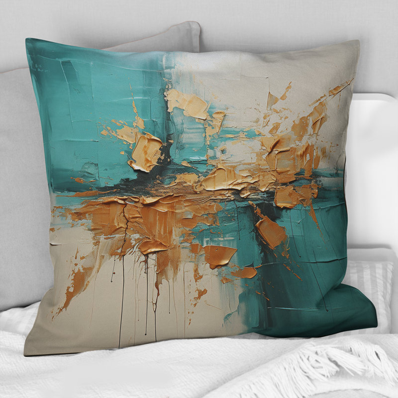 Coussin Turquoise Tranquility III - Abstract Landscape