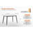Large Rectangular 1.4m Dining Table With Metal Support For Kitchen And Living Room, White Ceramic Surface, Heat Scratch , Rounded Edge, Stylish Legs, Minimalist Design, Fast Setup Modern Base