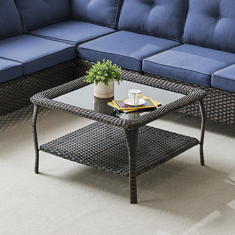 Schutt Square Metal Outdoor Coffee Table , 35'' in. W 35'' in. D, Black
