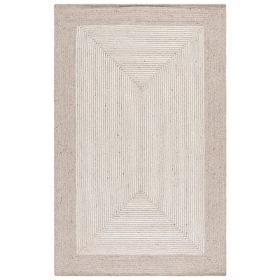 Tapis beige / ivoire en laine / coton tissé à la main Aria
