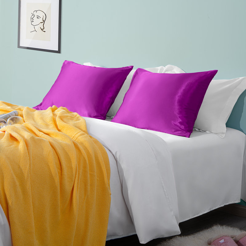 Taies d'oreiller, taies d'oreiller luxueuses en satin avec fermeture à enveloppe - NTBAY, Mauve