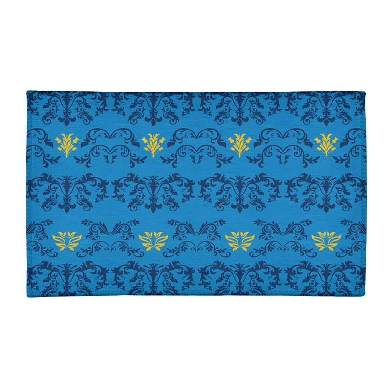 Damask Indoor Rug, Rectangle 4' x 6'