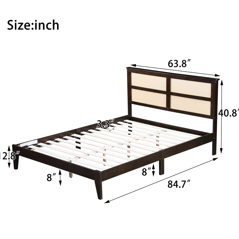 Charmant grand lit en bois avec tête de lit captivante - séduisant