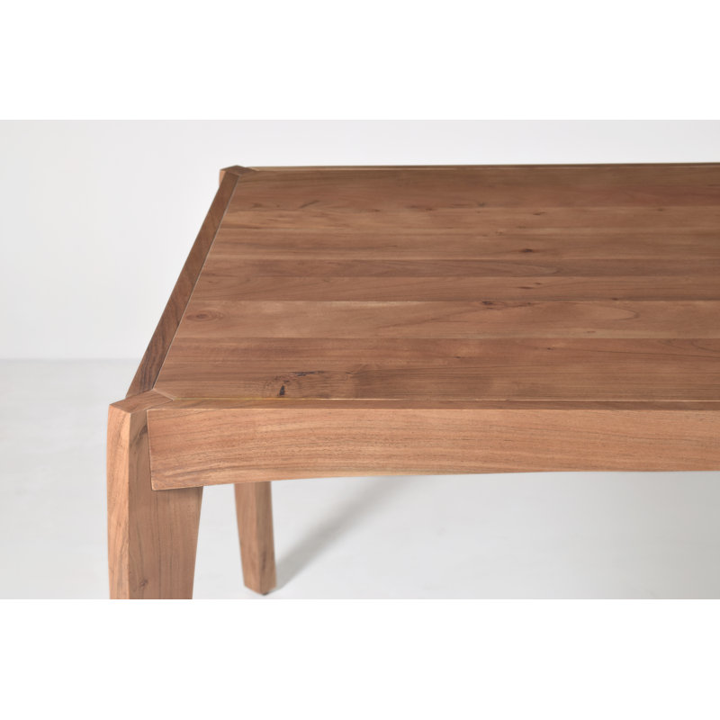 Table de salle à manger 78 "en bois de noyer massif, Bois brun foncé