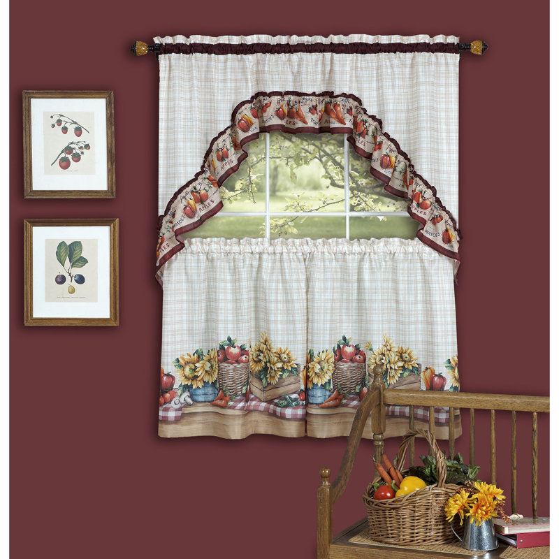 Tejeda Swag Kitchen Curtain, 57" W x 36" L