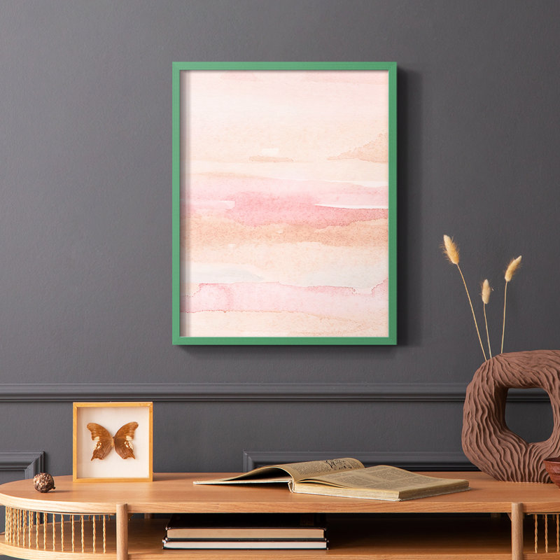 Rose Fade II, reproduction encadrée - bois massif, Vert, H 10 po x l 8 po