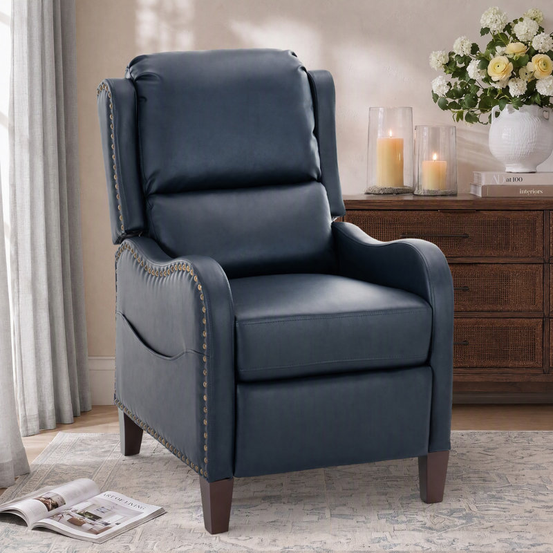 Fauteuil inclinable à pousser avec pédale allongée pour les utilisateurs de plus de 6 pieds, Set of 1, Marine
