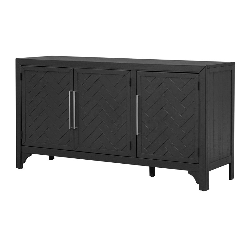 Buffet d'appoint 3 portes Santrese, Noir